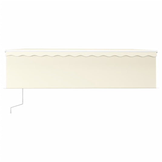 VidaXL Luifel automatisch met rolgordijn LED windsensor 5x3 m crème