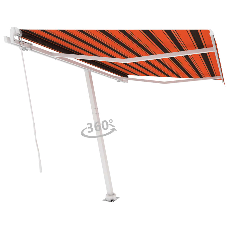 Load image into Gallery viewer, VidaXL Luifel vrijstaand handmatig uittrekbaar 300x250 cm oranje bruin

