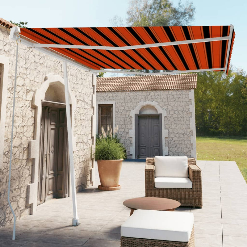 Load image into Gallery viewer, VidaXL Luifel vrijstaand handmatig uittrekbaar 300x250 cm oranje bruin
