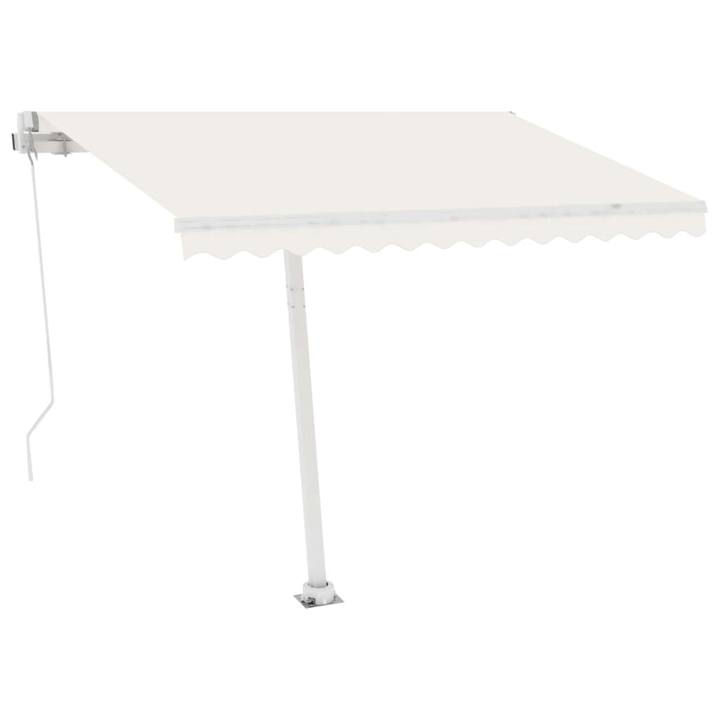 Load image into Gallery viewer, VidaXL Luifel handmatig uittrekbaar met LED 300x250 cm crèmekleurig

