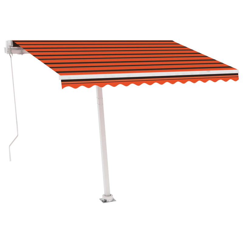 Load image into Gallery viewer, VidaXL Luifel handmatig uittrekbaar met LED 300x250 cm oranje en bruin
