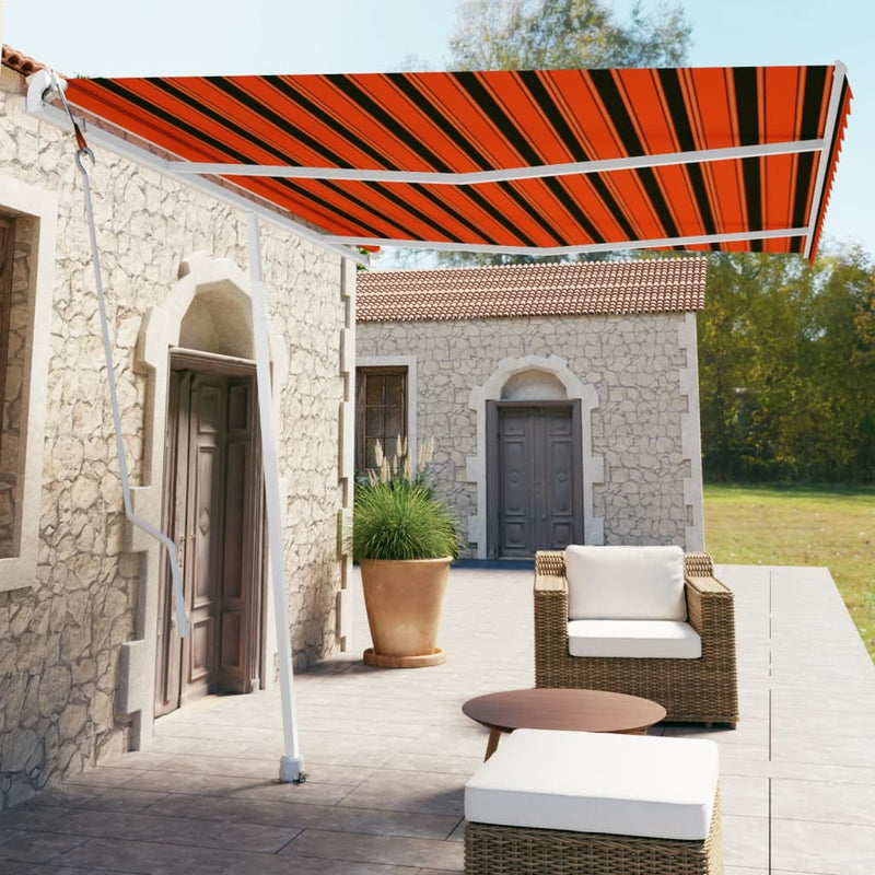Load image into Gallery viewer, VidaXL Luifel vrijstaand automatisch 350x250 cm oranje en bruin
