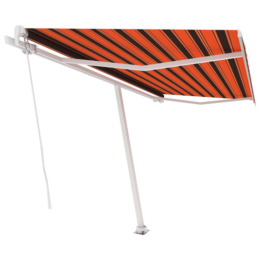 VidaXL Luifel vrijstaand handmatig uittrekbaar 400x300 cm oranje bruin