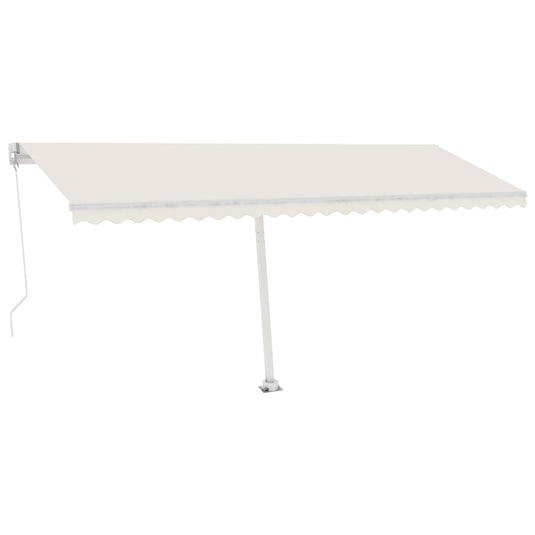 VidaXL Luifel vrijstaand handmatig uittrekbaar 500x300 cm crèmekleurig