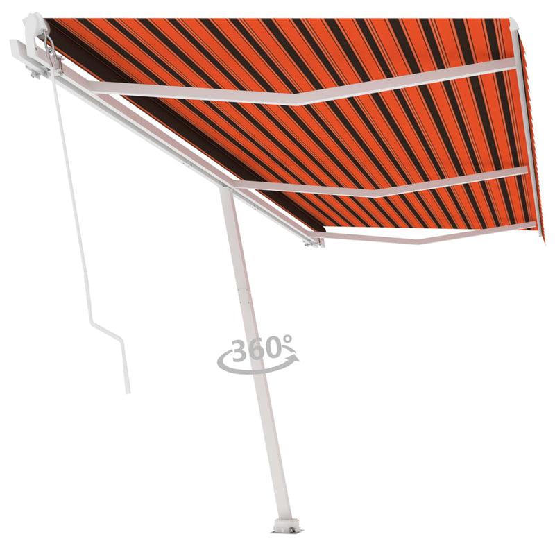 Load image into Gallery viewer, VidaXL Luifel vrijstaand handmatig uittrekbaar 600x300 cm oranje bruin
