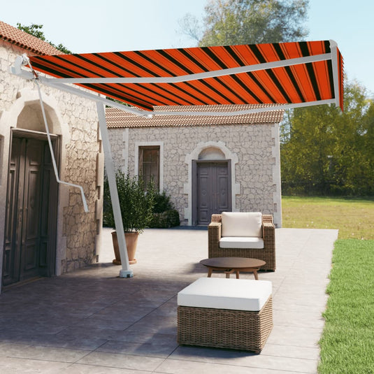 VidaXL Luifel vrijstaand automatisch 400x350 cm oranje en bruin