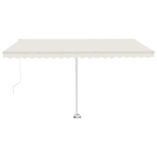 VidaXL Luifel vrijstaand handmatig uittrekbaar 450x350 cm crèmekleurig