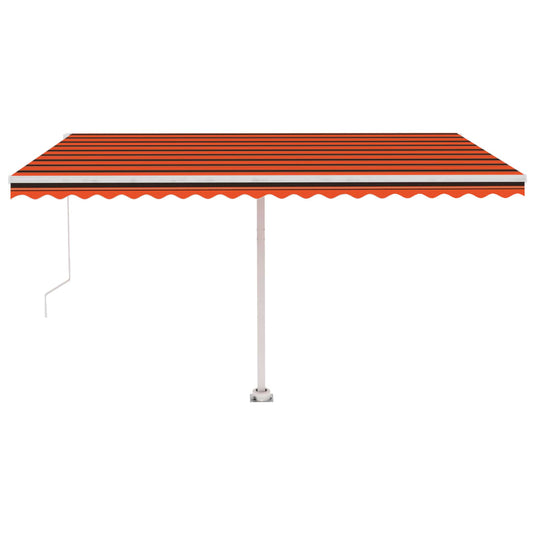 VidaXL Luifel vrijstaand handmatig uittrekbaar 450x350 cm oranje bruin