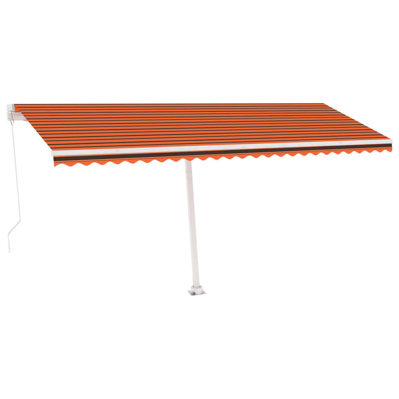 Load image into Gallery viewer, VidaXL Luifel vrijstaand handmatig uittrekbaar 500x350 cm oranje bruin
