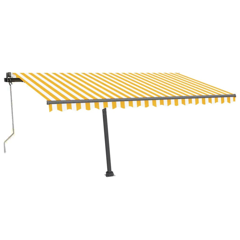 Load image into Gallery viewer, VidaXL Luifel automatisch met LED en windsensor 450x300 cm geel en wit
