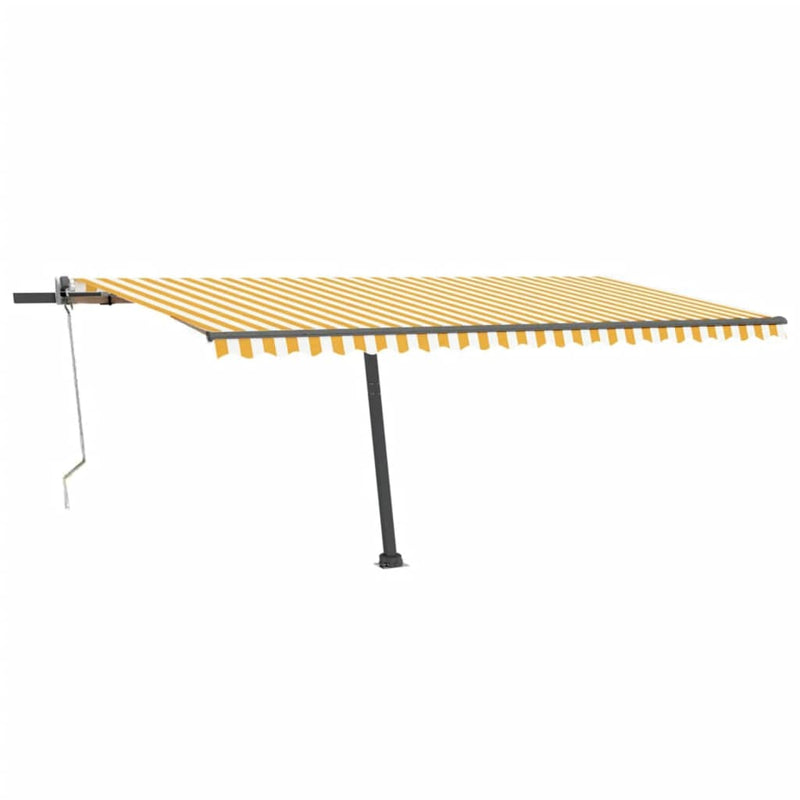 Load image into Gallery viewer, VidaXL Luifel automatisch met LED en windsensor 500x300 cm geel en wit
