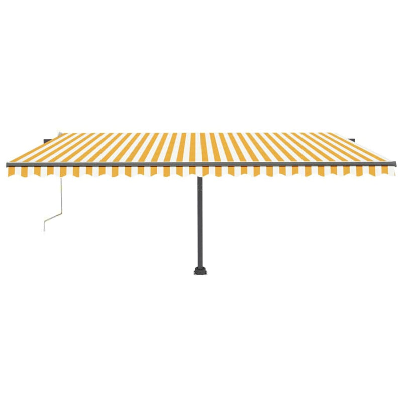 Load image into Gallery viewer, VidaXL Luifel automatisch met LED en windsensor 500x300 cm geel en wit
