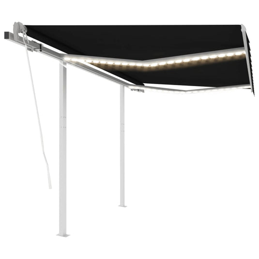 VidaXL Luifel automatisch met LED en windsensor 3,5x2,5 m antraciet