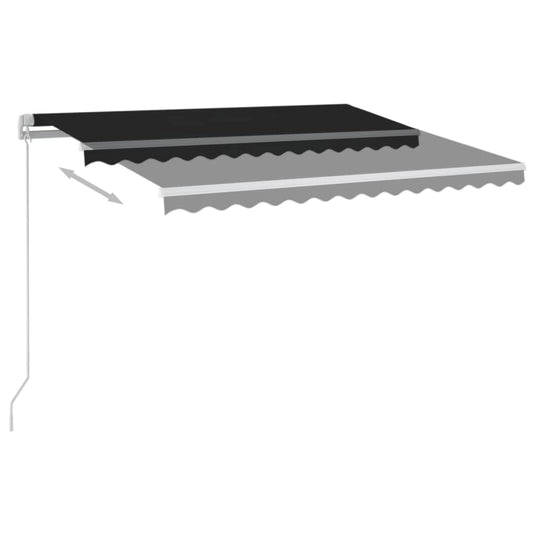 VidaXL Luifel automatisch met LED en windsensor 3,5x2,5 m antraciet