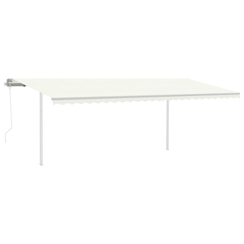 Load image into Gallery viewer, VidaXL Luifel automatisch uittrekbaar met palen 6x3 m crèmekleurig
