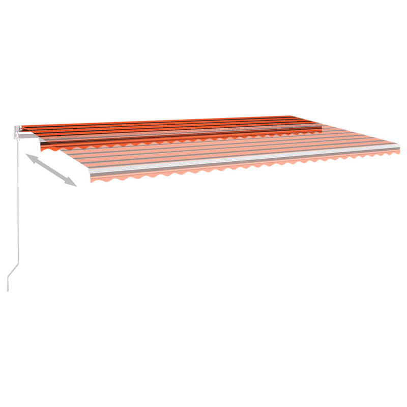 Load image into Gallery viewer, VidaXL Luifel automatisch uittrekbaar met palen 6x3 m oranje en bruin
