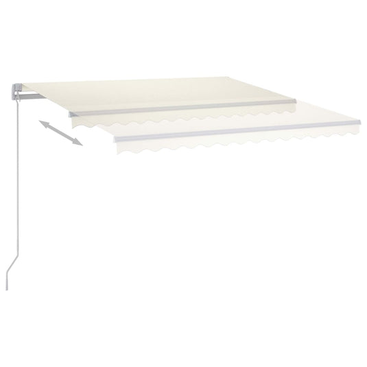 VidaXL Luifel automatisch met LED en windsensor 4x3,5 m crèmekleurig