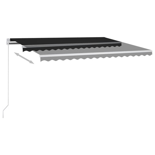 VidaXL Luifel automatisch met LED en windsensor 4x3,5 m antraciet