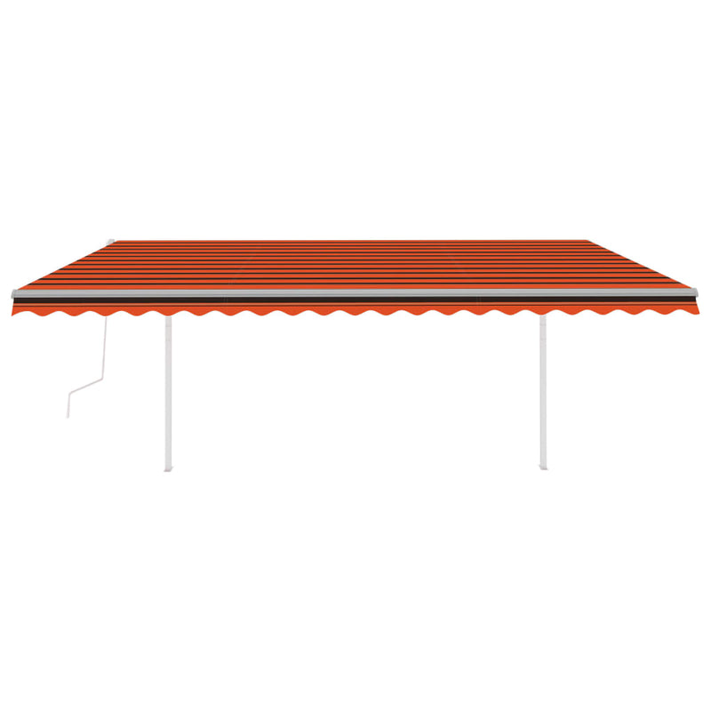 Load image into Gallery viewer, VidaXL Luifel automatisch uittrekbaar met palen 5x3,5 m oranje bruin
