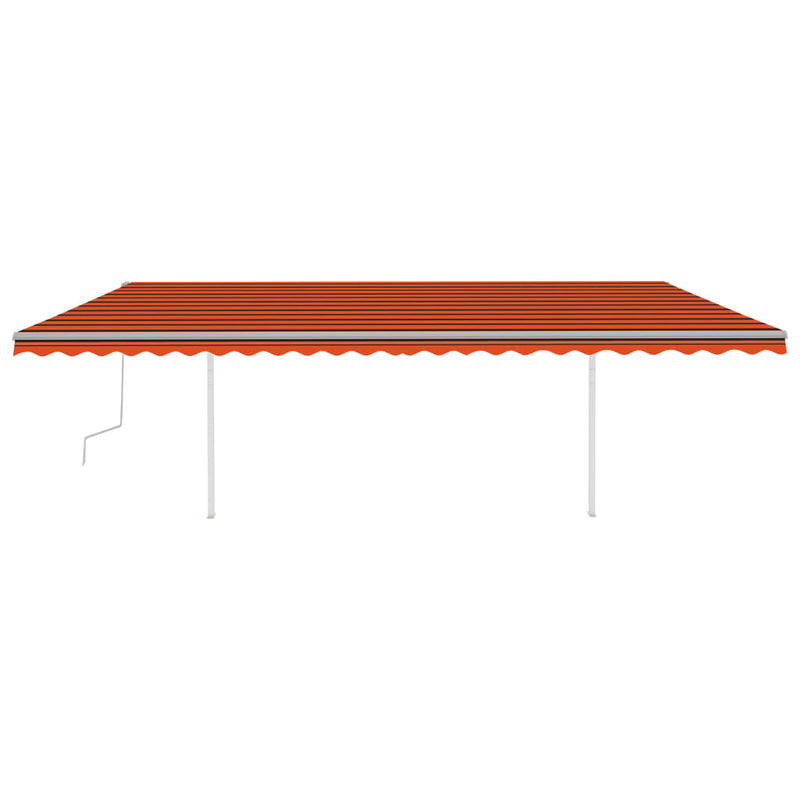Load image into Gallery viewer, VidaXL Luifel handmatig uittrekbaar met palen 6x3,5 m oranje en bruin

