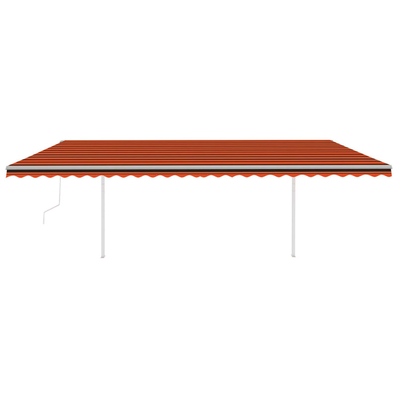 Load image into Gallery viewer, VidaXL Luifel automatisch uittrekbaar met palen 6x3,5 m oranje bruin
