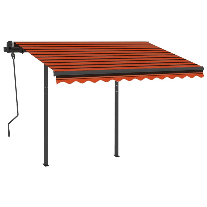 Load image into Gallery viewer, VidaXL Luifel automatisch met LED en windsensor 3x2,5 m oranje bruin
