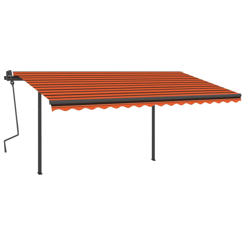 Load image into Gallery viewer, VidaXL Luifel automatisch met LED en windsensor 4,5x3 m oranje bruin
