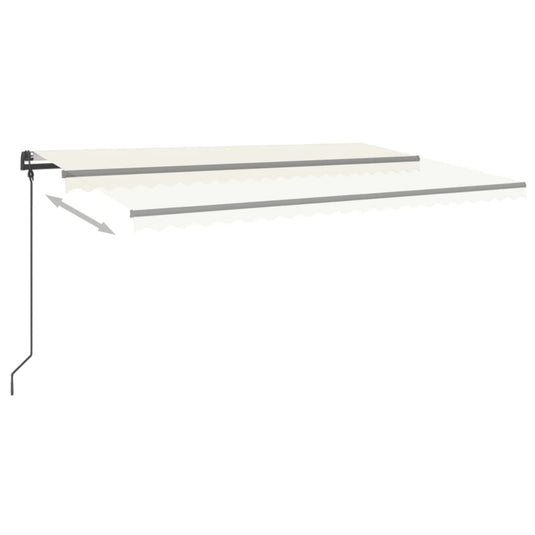 VidaXL Luifel automatisch met LED en windsensor 5x3 m crèmekleurig