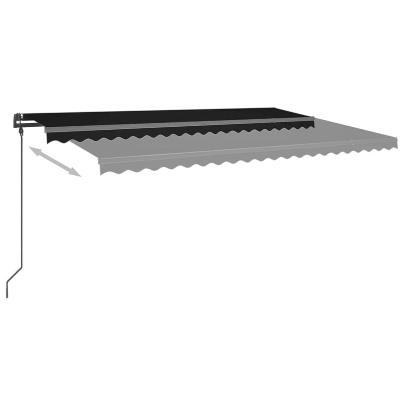Load image into Gallery viewer, VidaXL Luifel automatisch met LED en windsensor 5x3 m antracietkleurig
