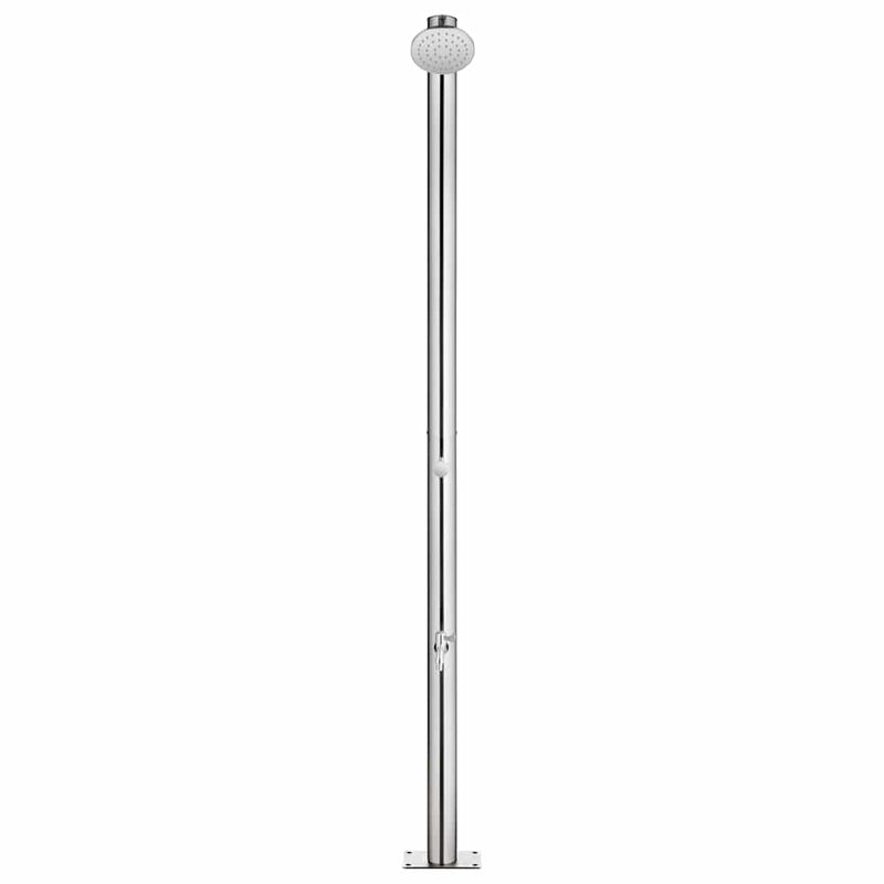 Load image into Gallery viewer, VidaXL Buitendouche met bruine basis 220 cm roestvrij staal
