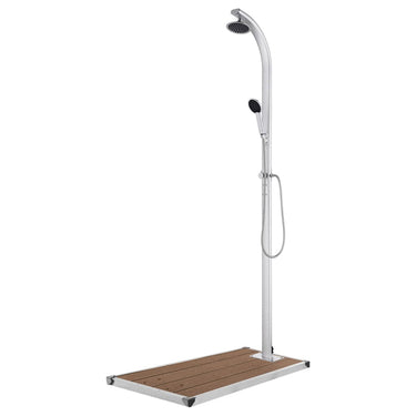 Vidaxl buitendouche met bruine basis 220 cm aluminium