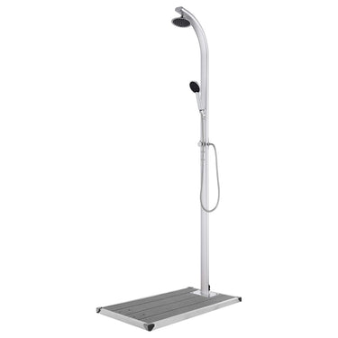 Vidaxl buitendouche met grijze basis 220 cm aluminium