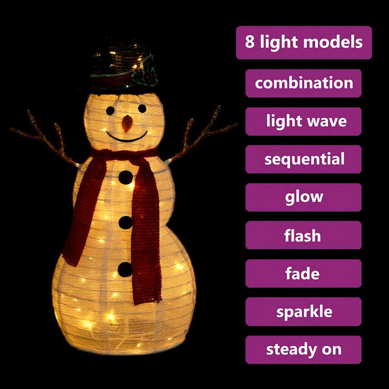 Afbeelding laden in galerijviewer, Vidaxl decoratieve sneeuwpop led 60 cm luxe stof
