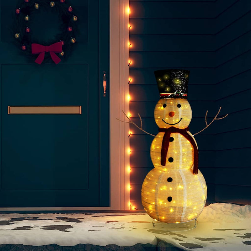 Load image into Gallery viewer, Vidaxl decoratieve sneeuwpop led 120 cm luxe stof
