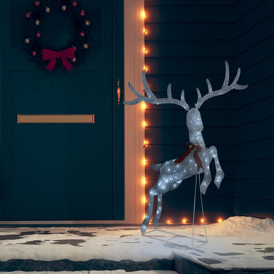 Vidaxl kerstversiering vliegend rendier koudwit 120 led's wit