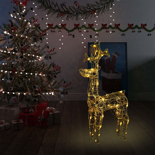 Vidaxl kerstversiering rendier 90 led's 60x16x100 cm acryl