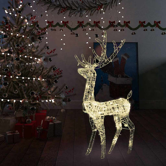 Vidaxl kerstversiering rendier 140 led's 128 cm acryl warmwit