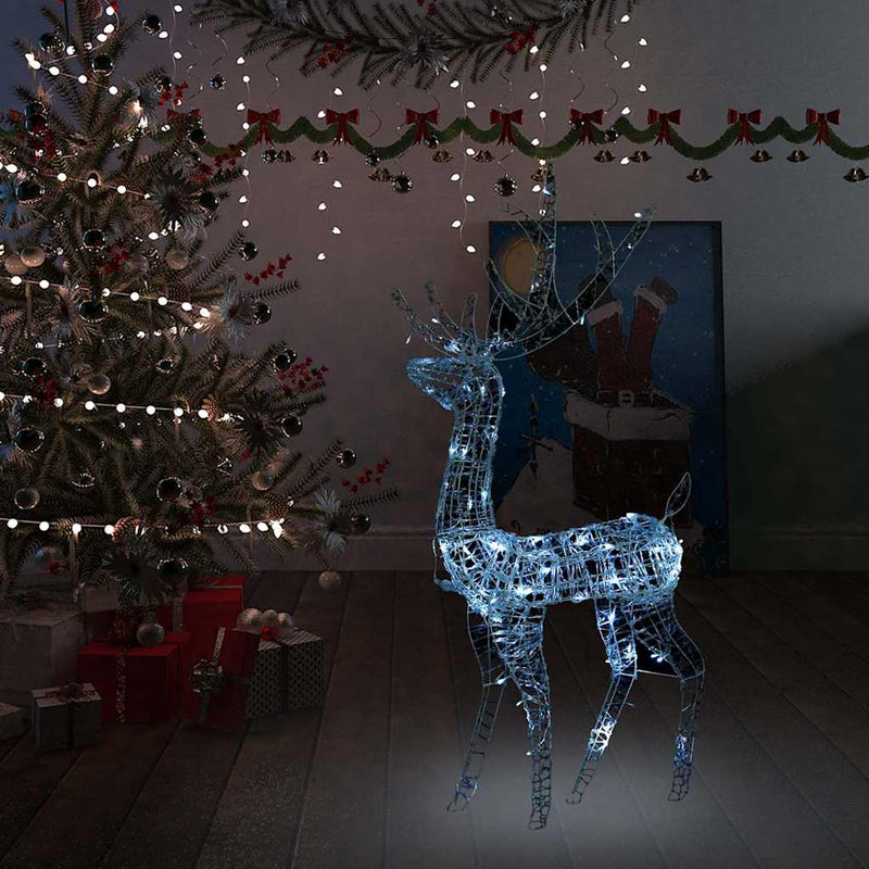 Load image into Gallery viewer, Vidaxl kerstversiering rendier 140 led's koudwit 128 cm acryl
