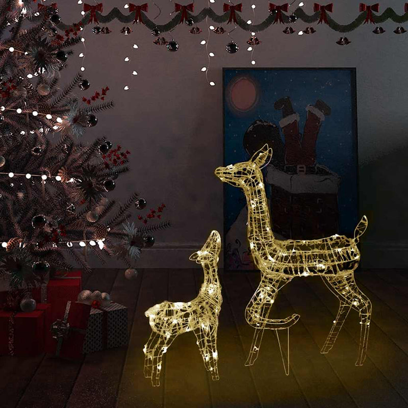 Load image into Gallery viewer, Vidaxl kerstversiering rendierfamilie 160 led's warmwit acryl
