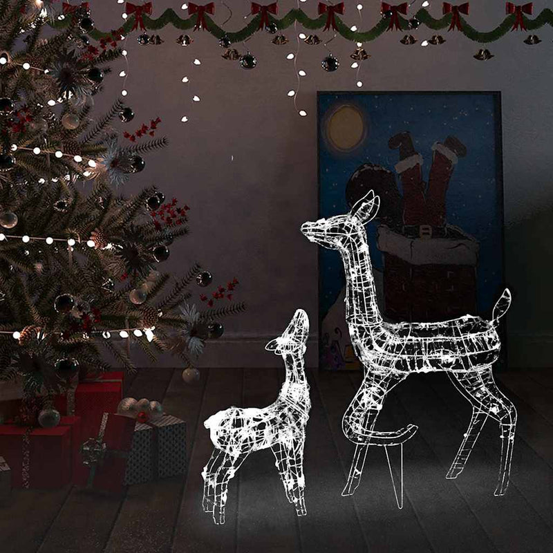 Load image into Gallery viewer, Vidaxl kerstversiering rendierfamilie 160 led's koudwit acryl
