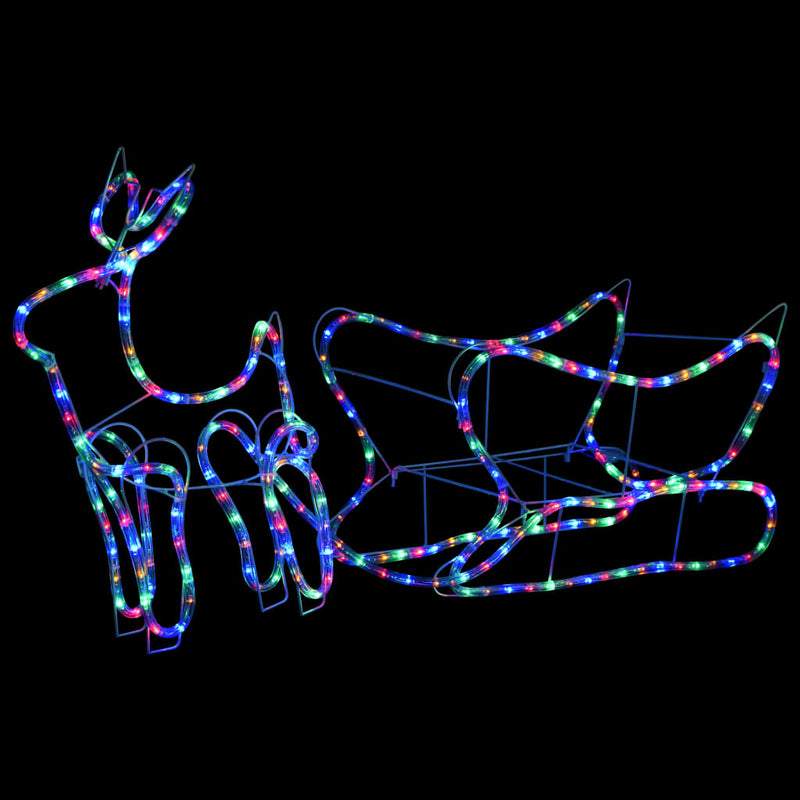 Load image into Gallery viewer, Vidaxl kerstdecoratie rendier en slee 252 led's
