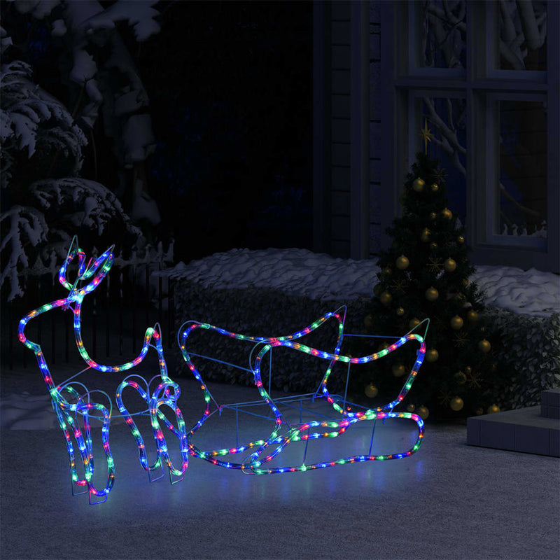 Load image into Gallery viewer, Vidaxl kerstdecoratie rendier en slee 252 led's
