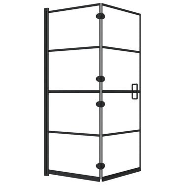 Vidaxl douchewand inklapbaar 120x140 cm esg zwart