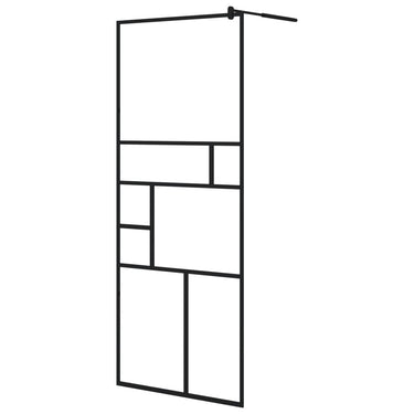 Vidaxl inloopdouchewand 80x195 cm esg-glas transparant en zwart