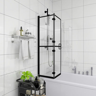 Vidaxl douchewand inklapbaar 80x140 cm esg zwart