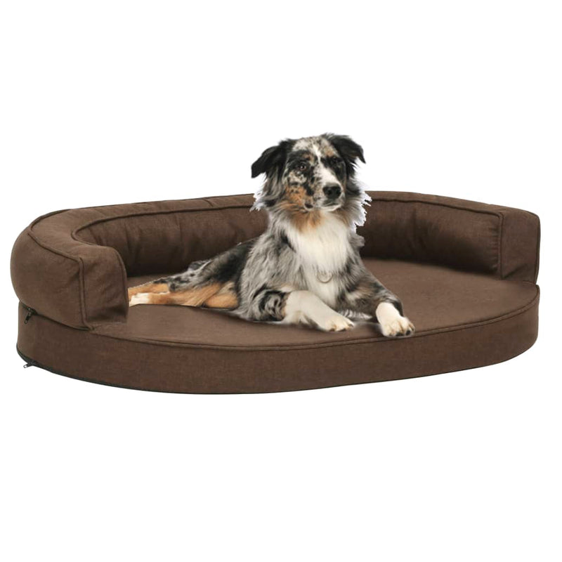 Load image into Gallery viewer, Vidaxl hondenbed ergonomisch linnen-look 75x53 cm bruin
