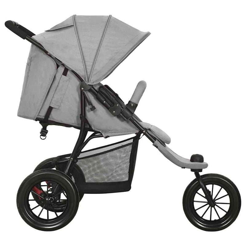Load image into Gallery viewer, Vidaxl kinderwagen staal lichtgrijs

