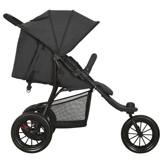 Vidaxl kinderwagen staal antracietkleurig