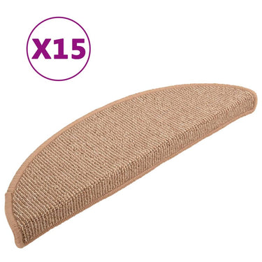 Vidaxl trapmatten 15 st 56x17x3 cm lichtbruin halfrond