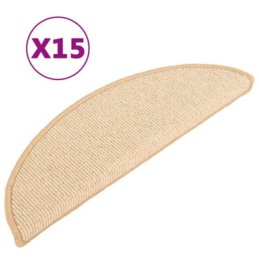 Vidaxl trapmatten 15 st 56x17x3 cm crème halfrond
